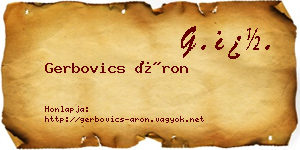 Gerbovics Áron névjegykártya